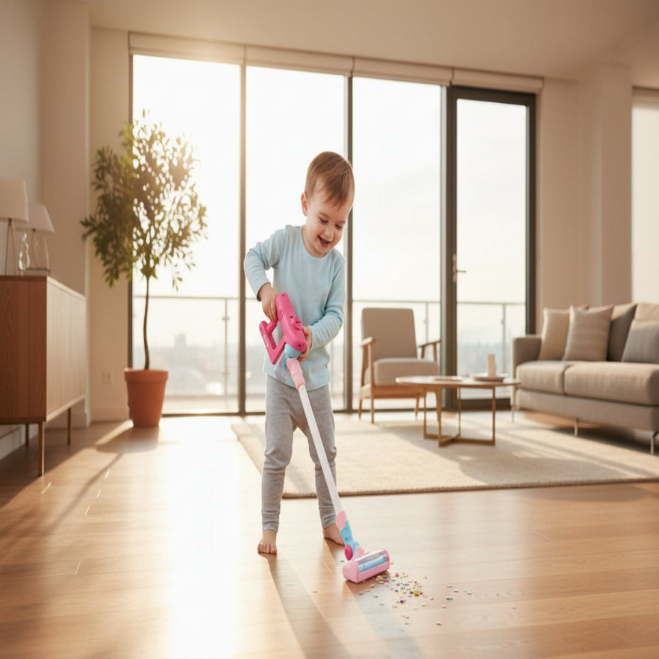 aspirateur enfant ludique educatif rose