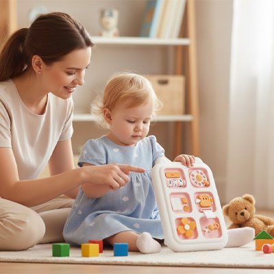 Busy board Montessori et maman aprend a jouet a bébé