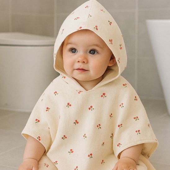 cape de bain bebe cerise sur bebe