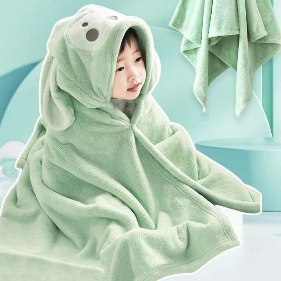 cape de bain enfant tete d animal singe vert
