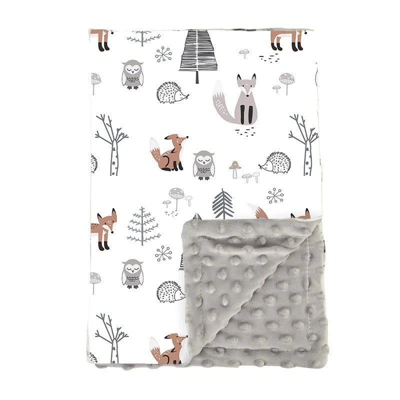 couverture bebe motif animaux de foret