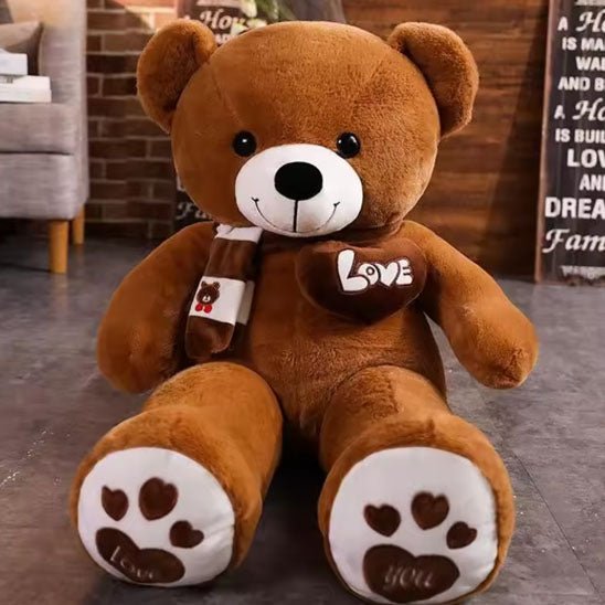 doudou enfant grand calin marron
