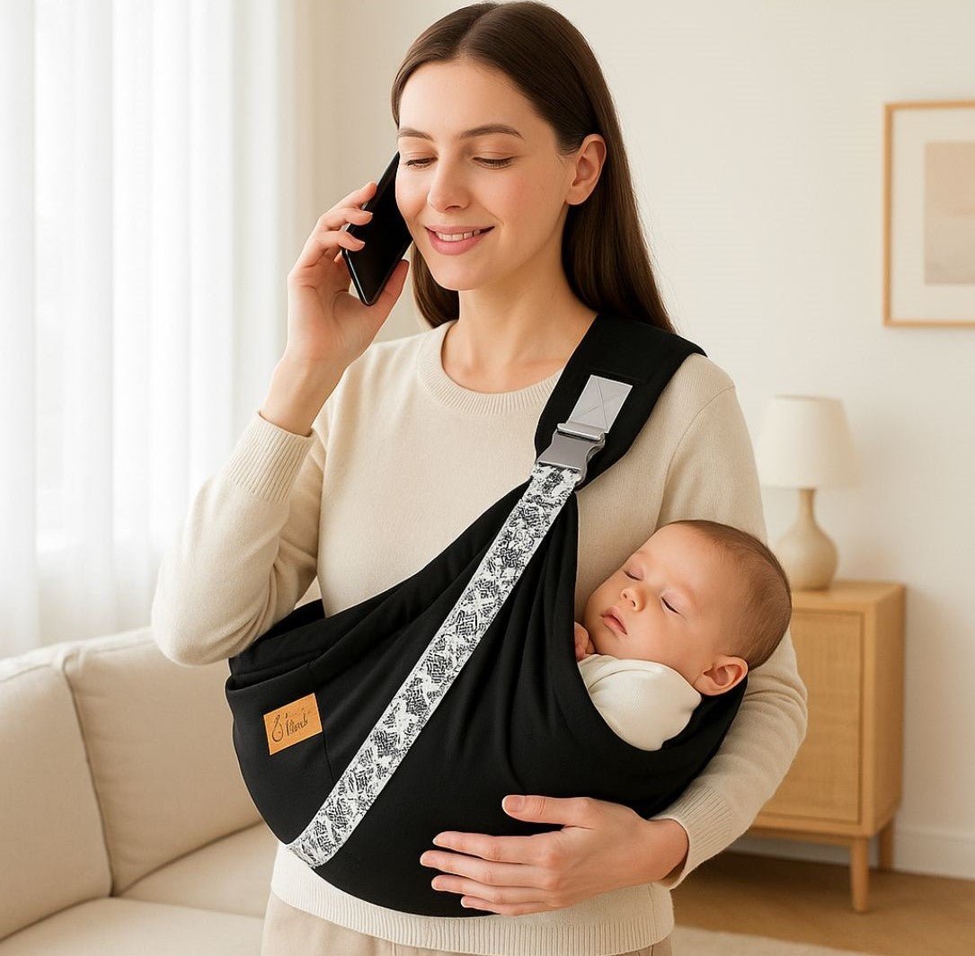 echarpe porte bebe et maman telephone