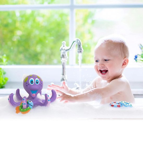 jouet bain bébé pieuvre apprentissage couleurs