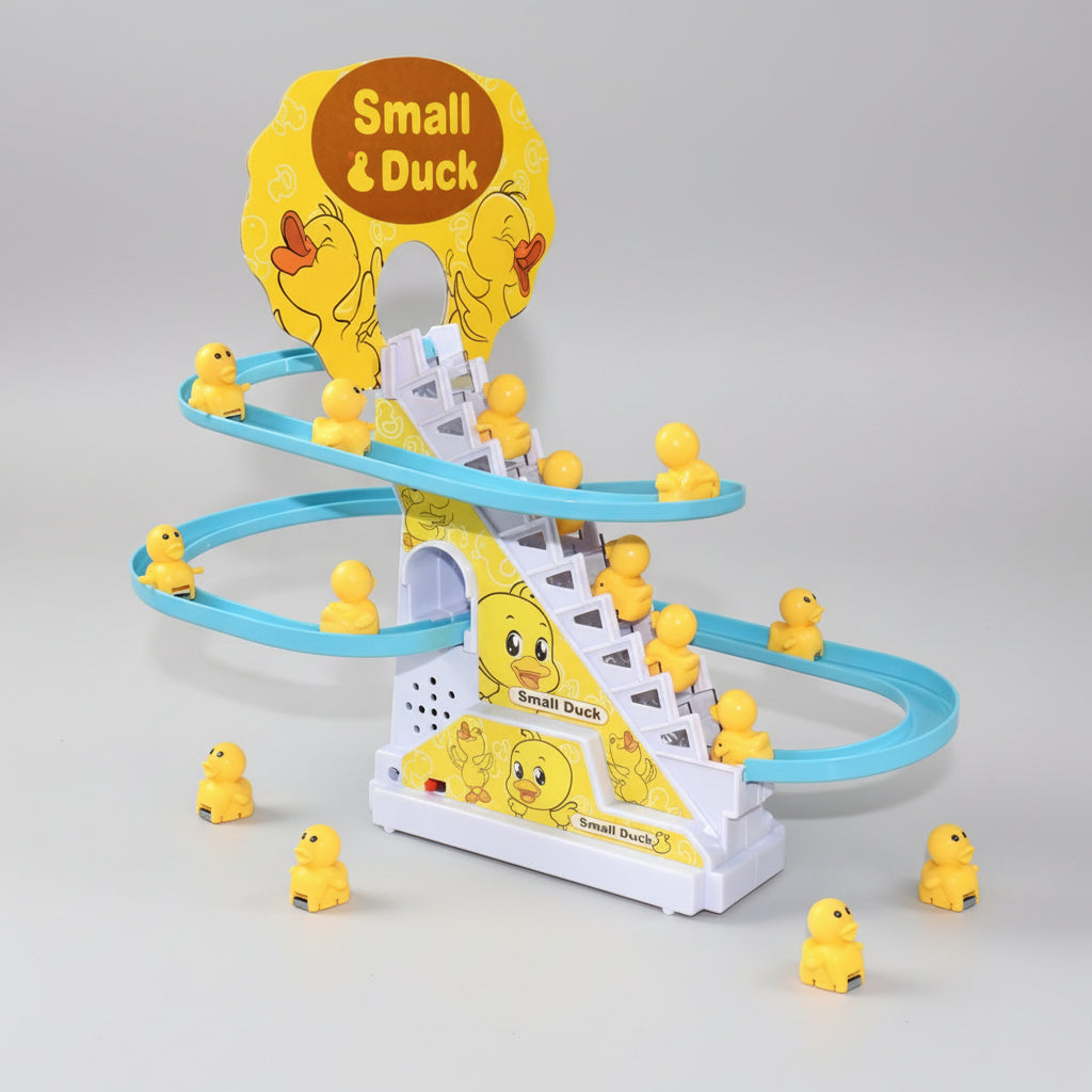 jouet bebe 1 ans tobogan canard sur la table