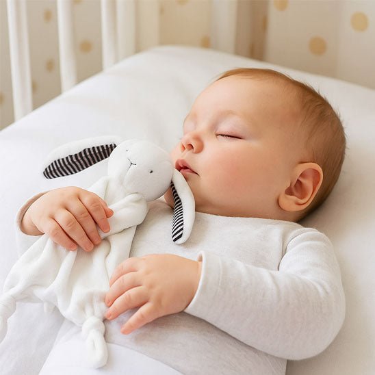 lapin doudou dort avec bebe