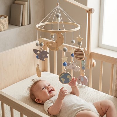 mobile bébé garçon suspendu pour berceau