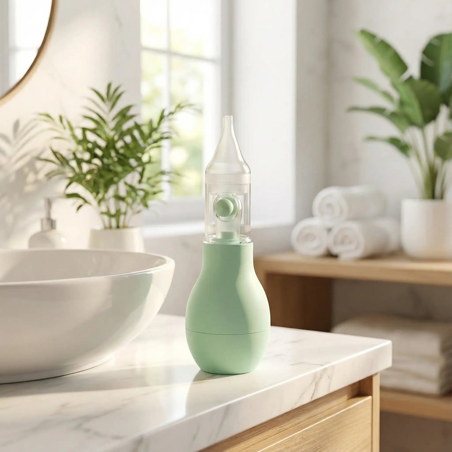 mouche bébé vert dans la salle de bain