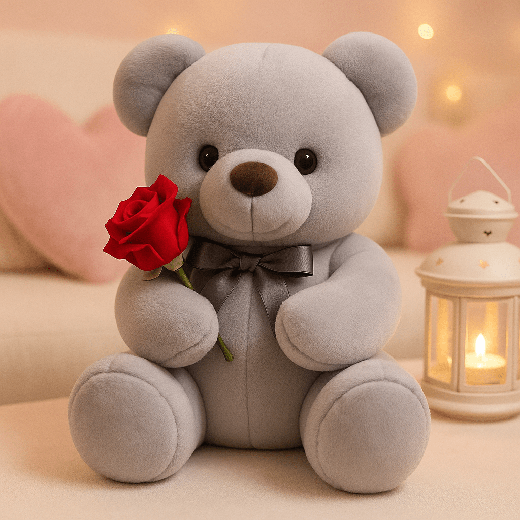 ours en peluche nounours gris