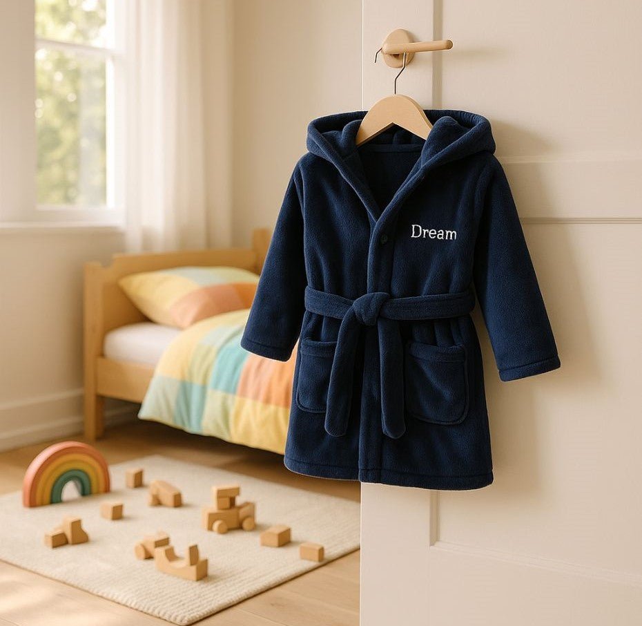 peignoir enfant bleu