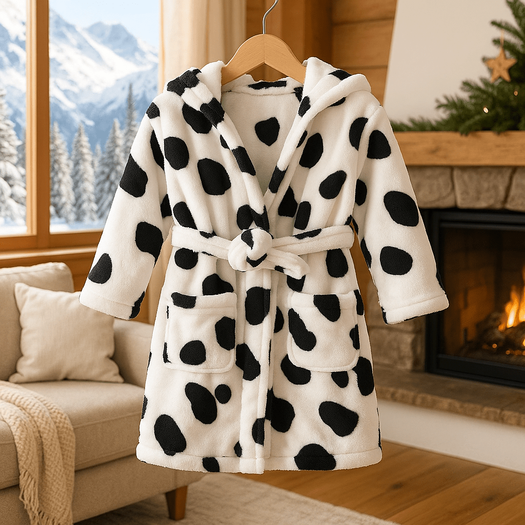 peignoir enfant rêve noir et blanc