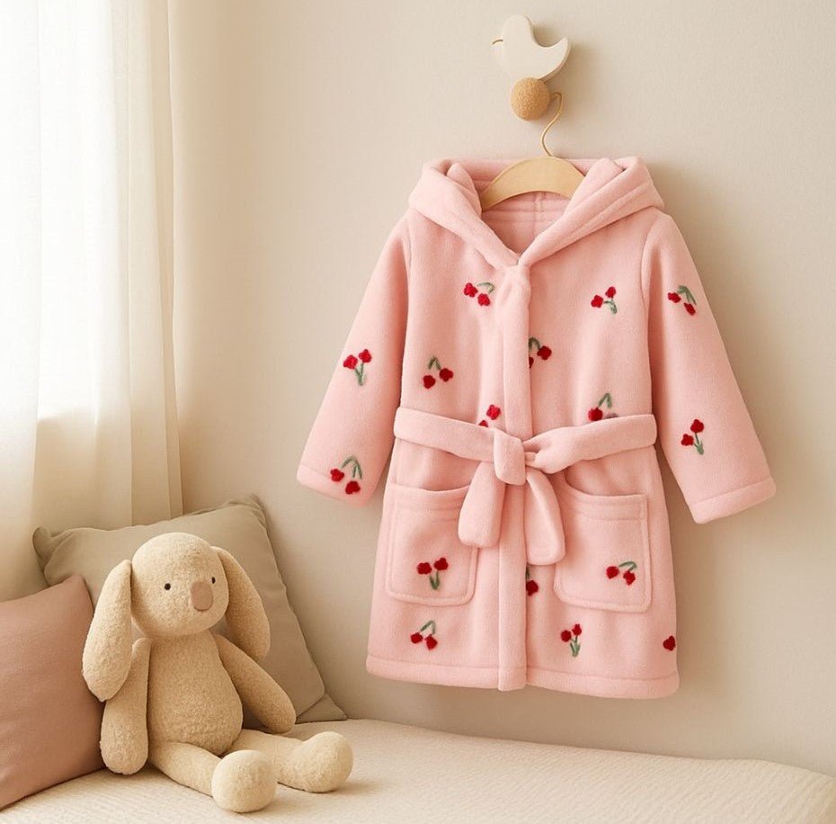 peignoir enfant rose cerise