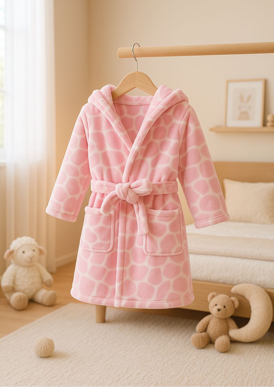 peignoir enfant rose
