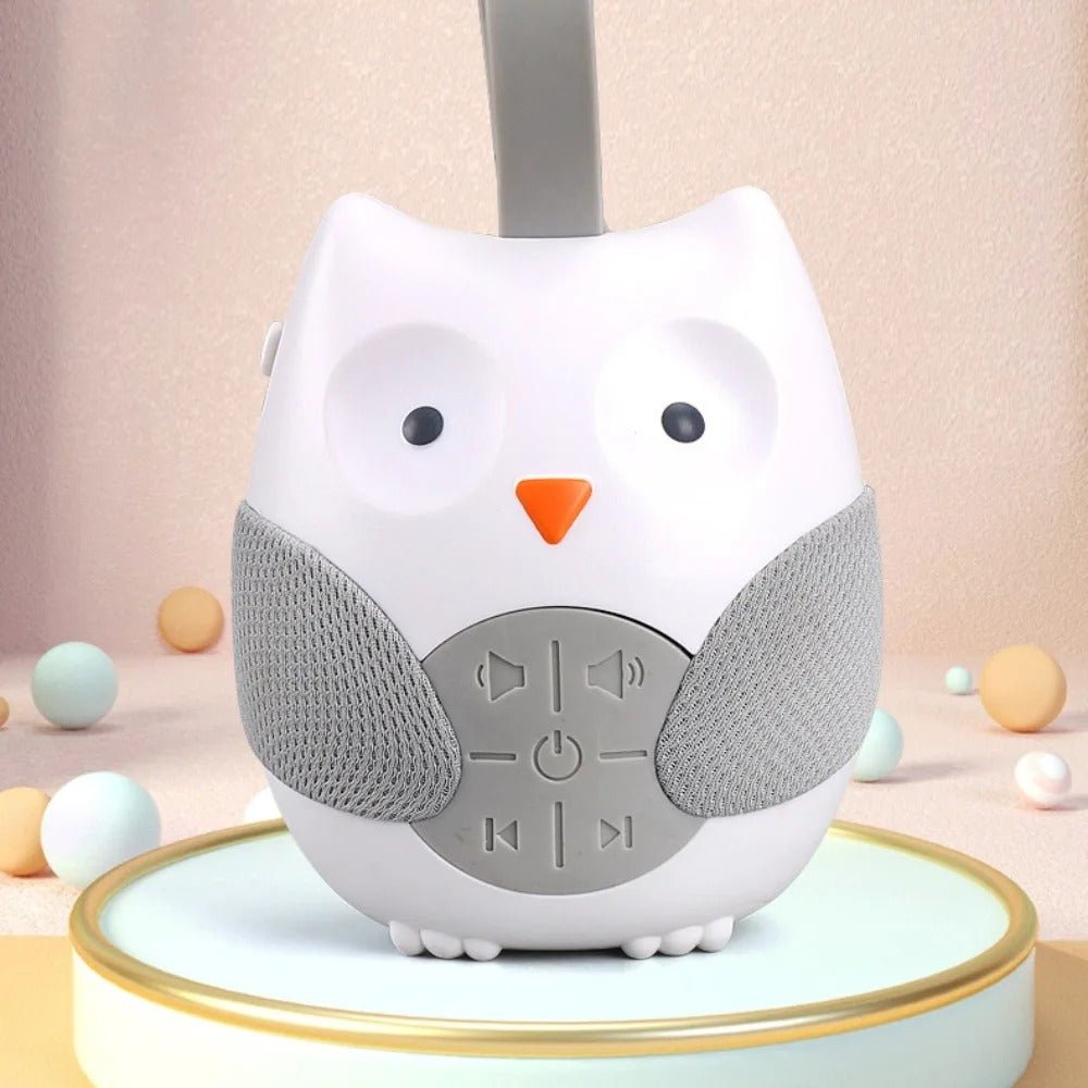 peluche bruits blancs hibou gris et blanc
