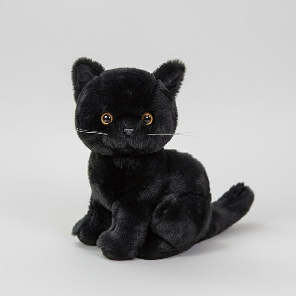 peluche chat ultra douce noir