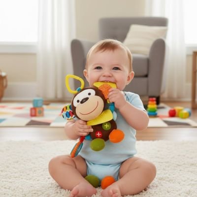 peluche d’activité bébé singe motricité fine