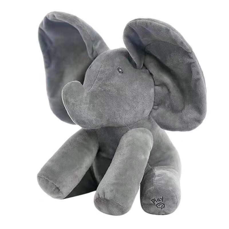 peluche elephant gris souris