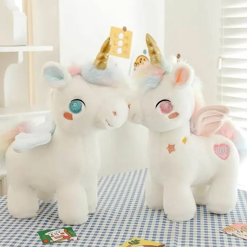 peluche licorne bleu et rose