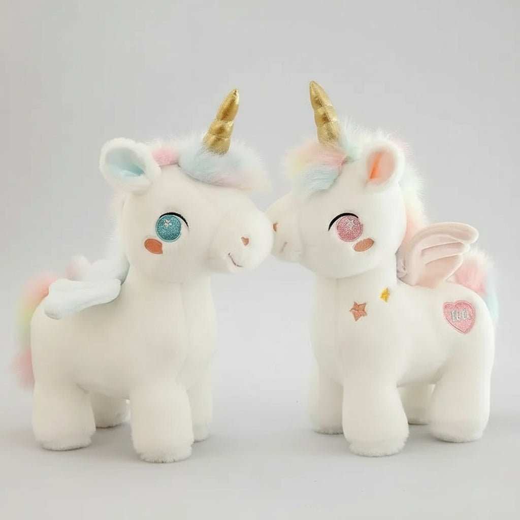 peluche licorne bleu et rose
