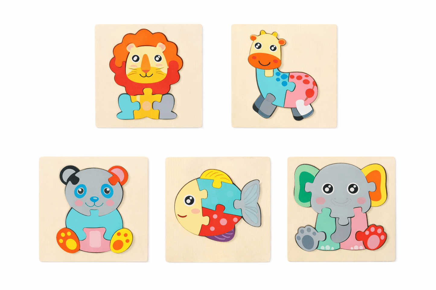 puzzle animaux bébé modèle animaux bois