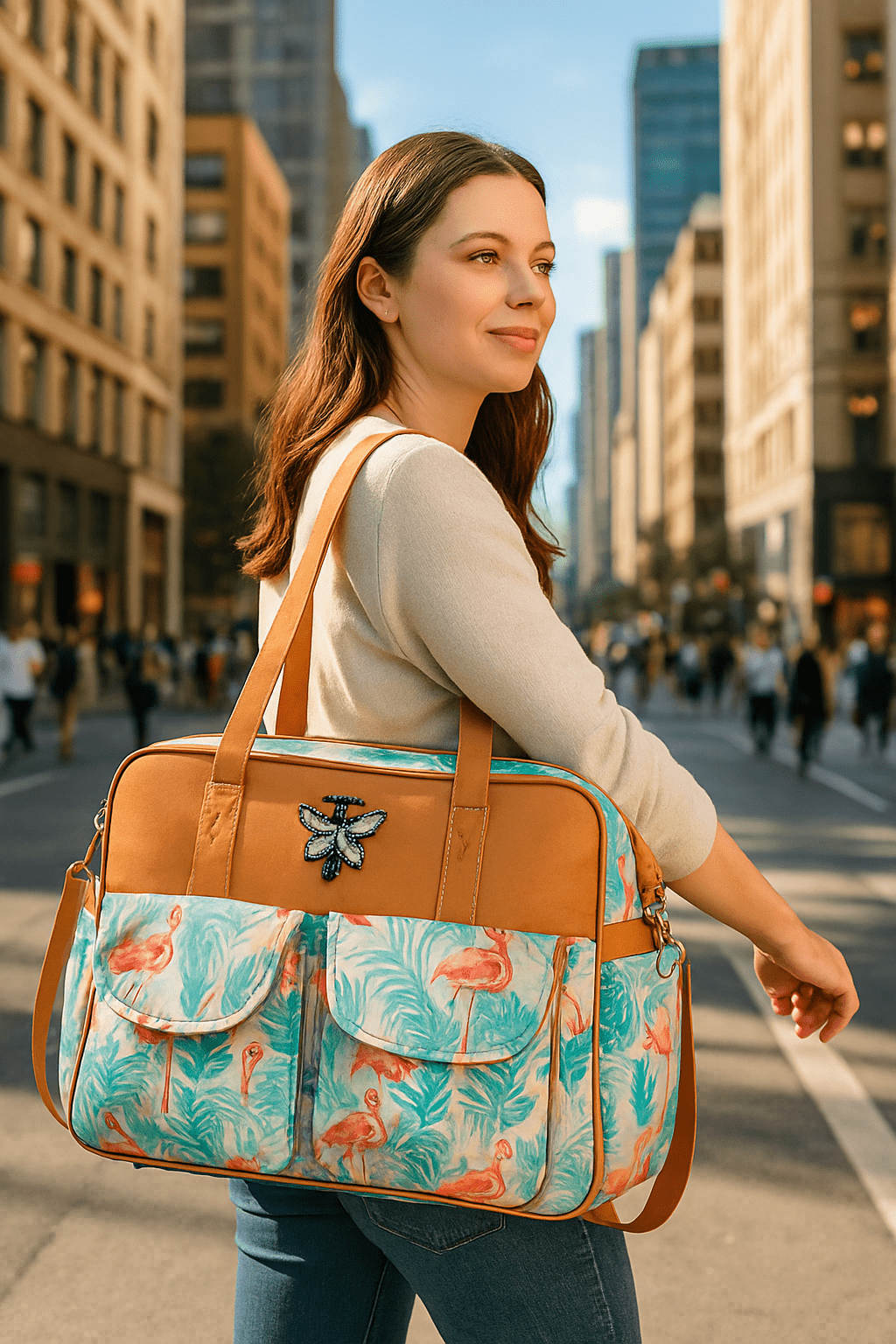 sac a bandouliere elegancia flamant et maman