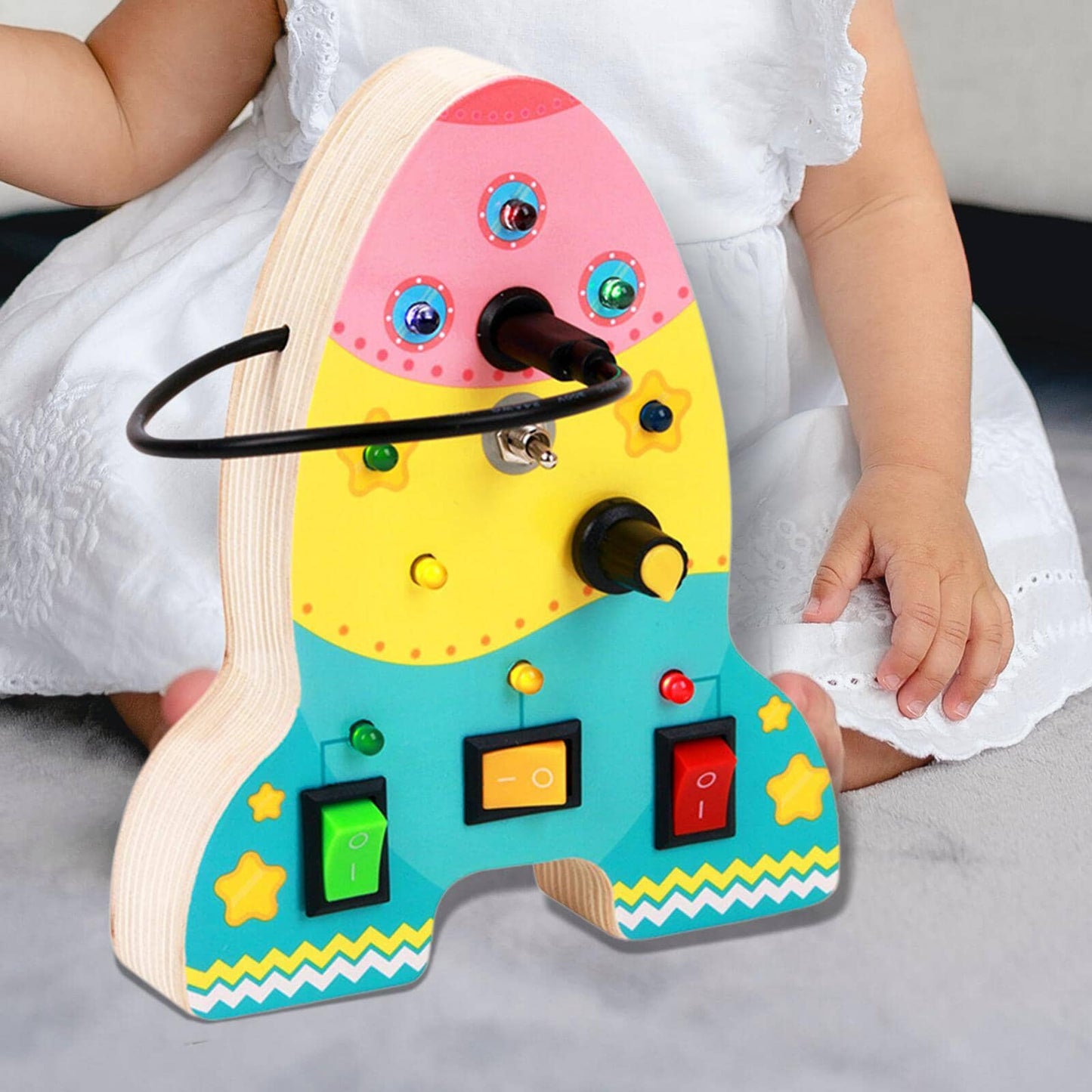 Tableau Montessori - BusyBoardCircuit™ - Fusée - Joujoux Bebe