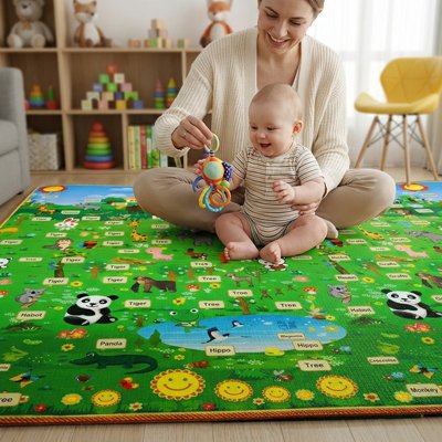 Tapis de jeu bébé modèle panda éducatif