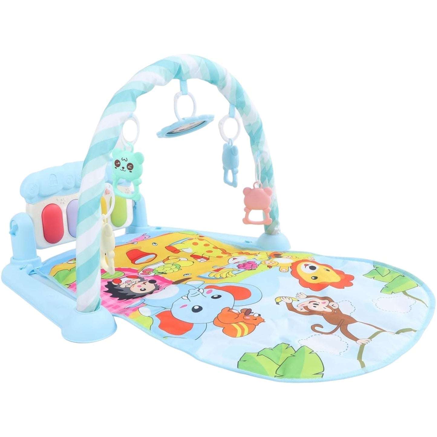 Tapis d’Éveil - KiddoMat™ - Paradis Animalier Bleu - Joujoux Bebe