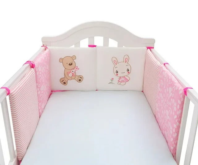 Tour de lit bébé lapin rose