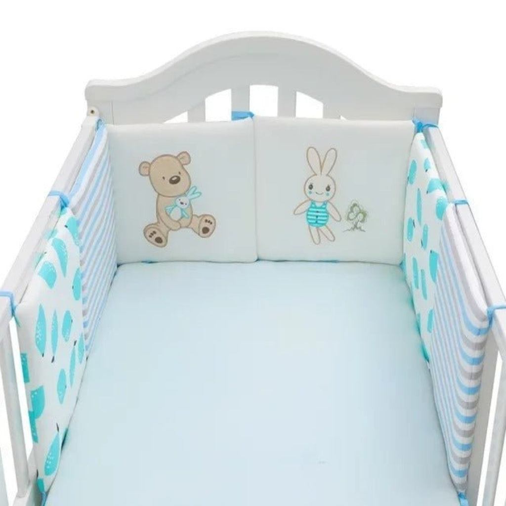 Tour de lit bébé lapin bleu