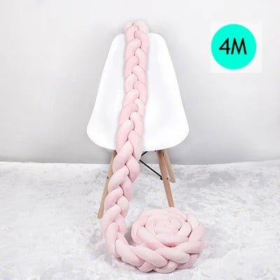 tour de lit tresse rose 4 metre