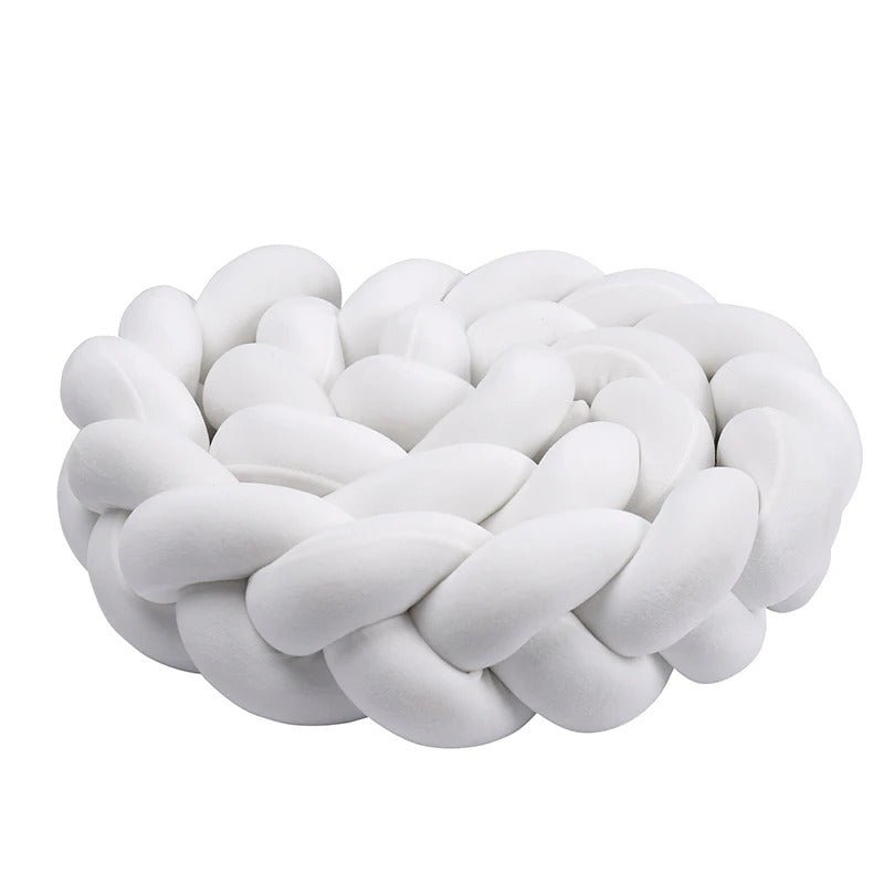 tresse de lit bebe blanche en boule