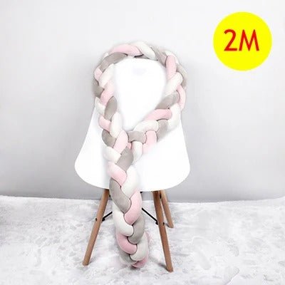 tresse de lit bébé rose gris blanc deux metre