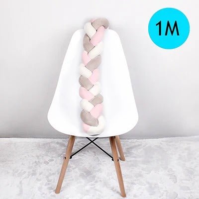 tresse de lit bébé rose gris blanc un metres