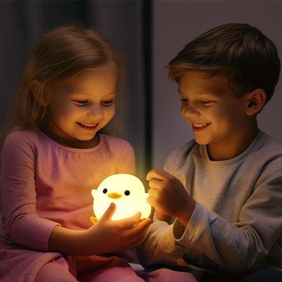 veilleuse bebe canard avec enfants