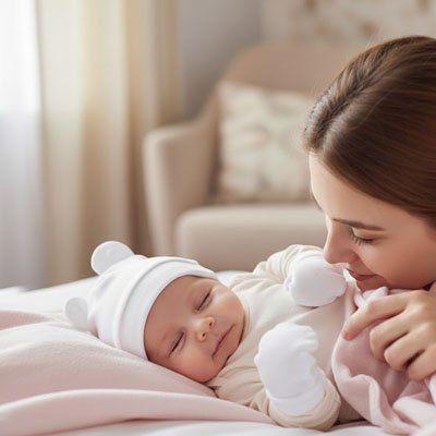 bonnet bébé et maman