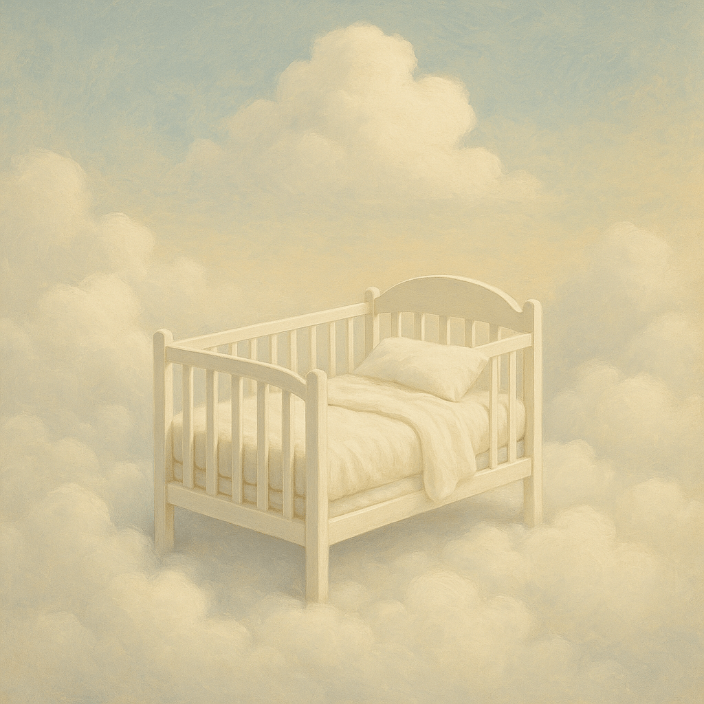 lit bebe sur les nuages blanc