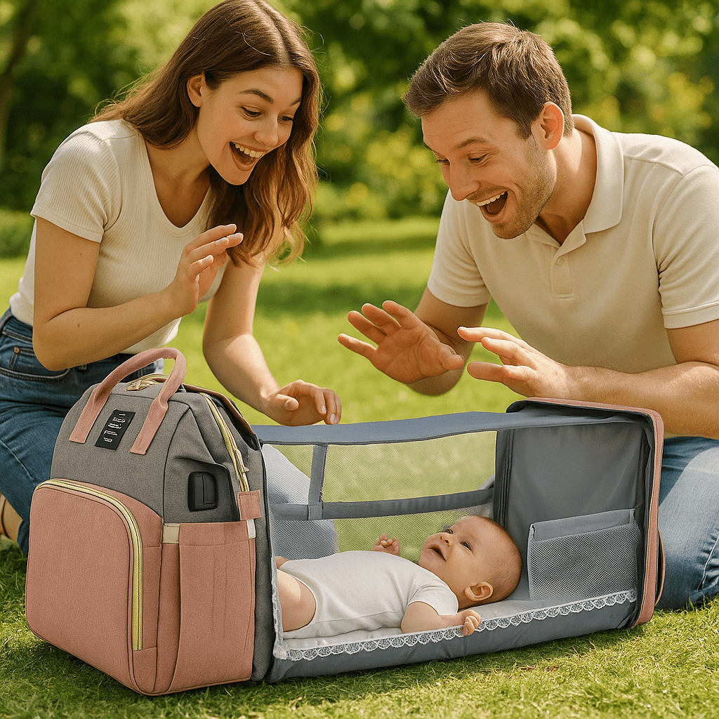 sac a langer convertible en lit avec papa et maman