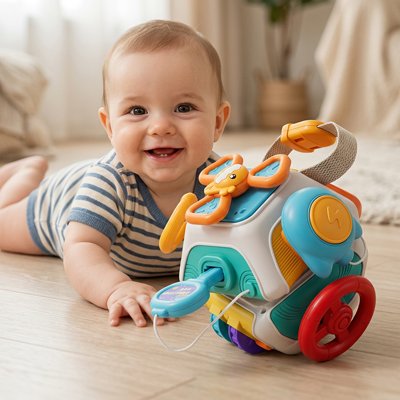 cube sensoriel bébé multi-couleurs