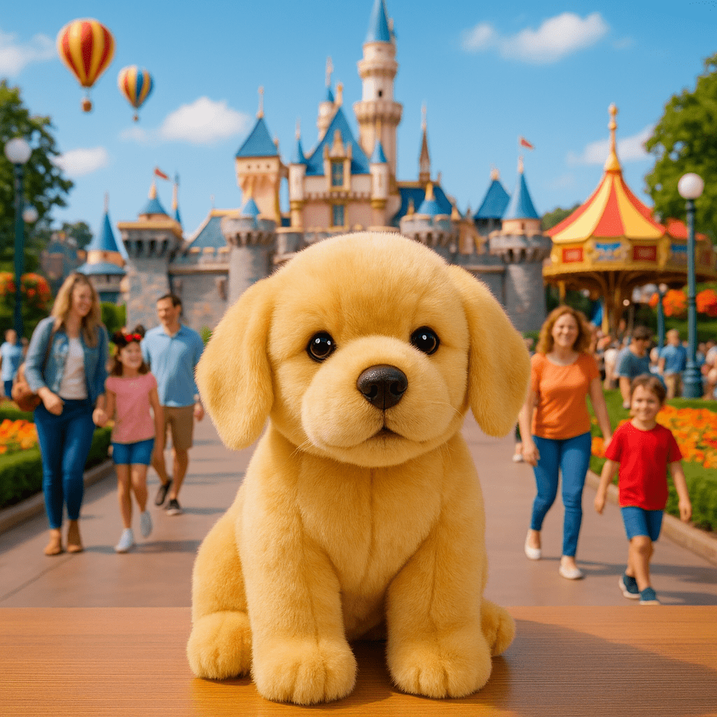 Doudou pour bébé en forme de chien a disney land paris
