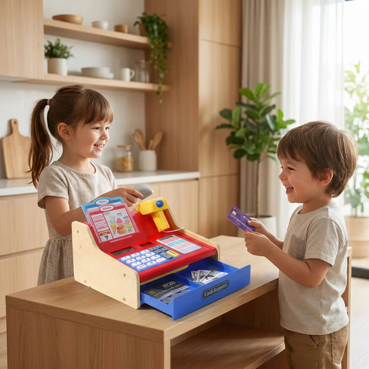 caisse enregistreuse enfant jouet par frere et soeur