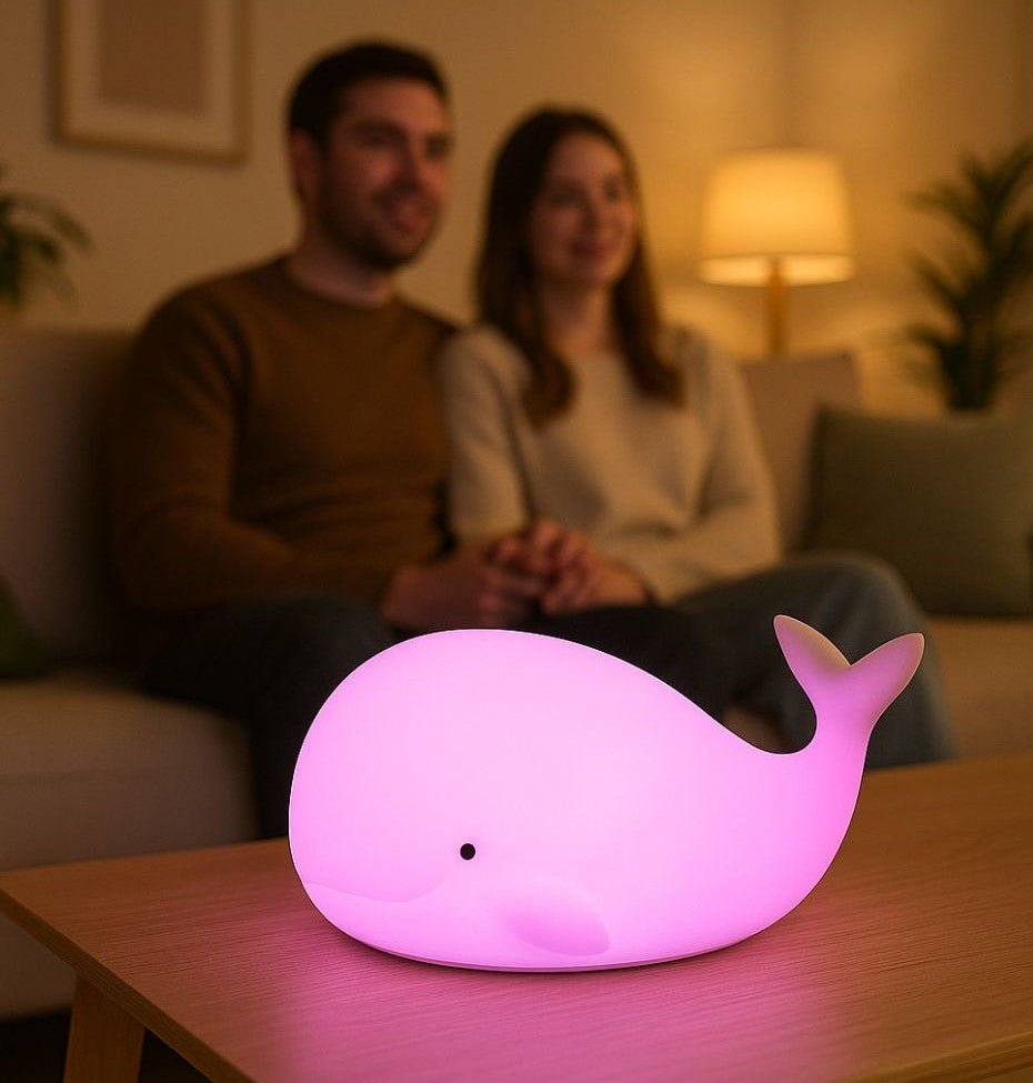 veilleuse baleine avec papa et maman