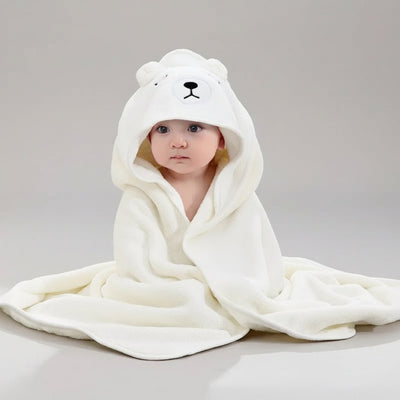 cape de bain motif ours polaire sur bébé