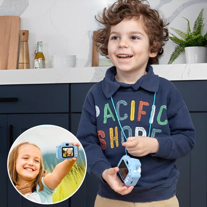 Appareil photo enfant 3 ans bleu avec enfant