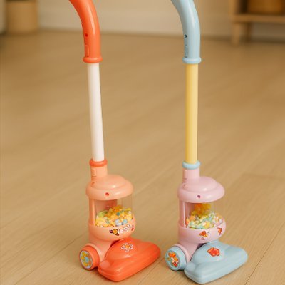 aspirateur bébé jouet bleu et orange