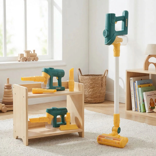 aspirateur enfant avec accesoires vert