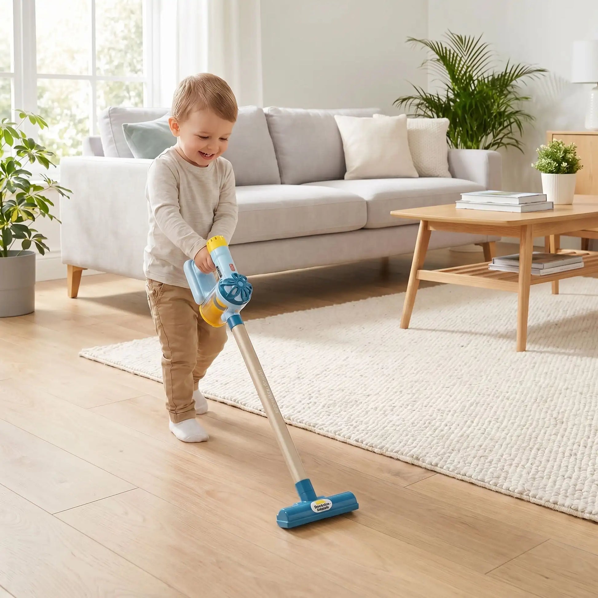 aspirateur enfant bleu avec aspiration réelle