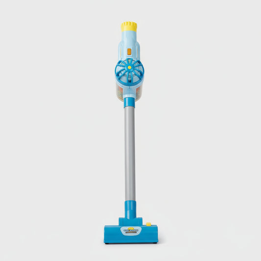 aspirateur enfant jouet educatif bleu dans le salon