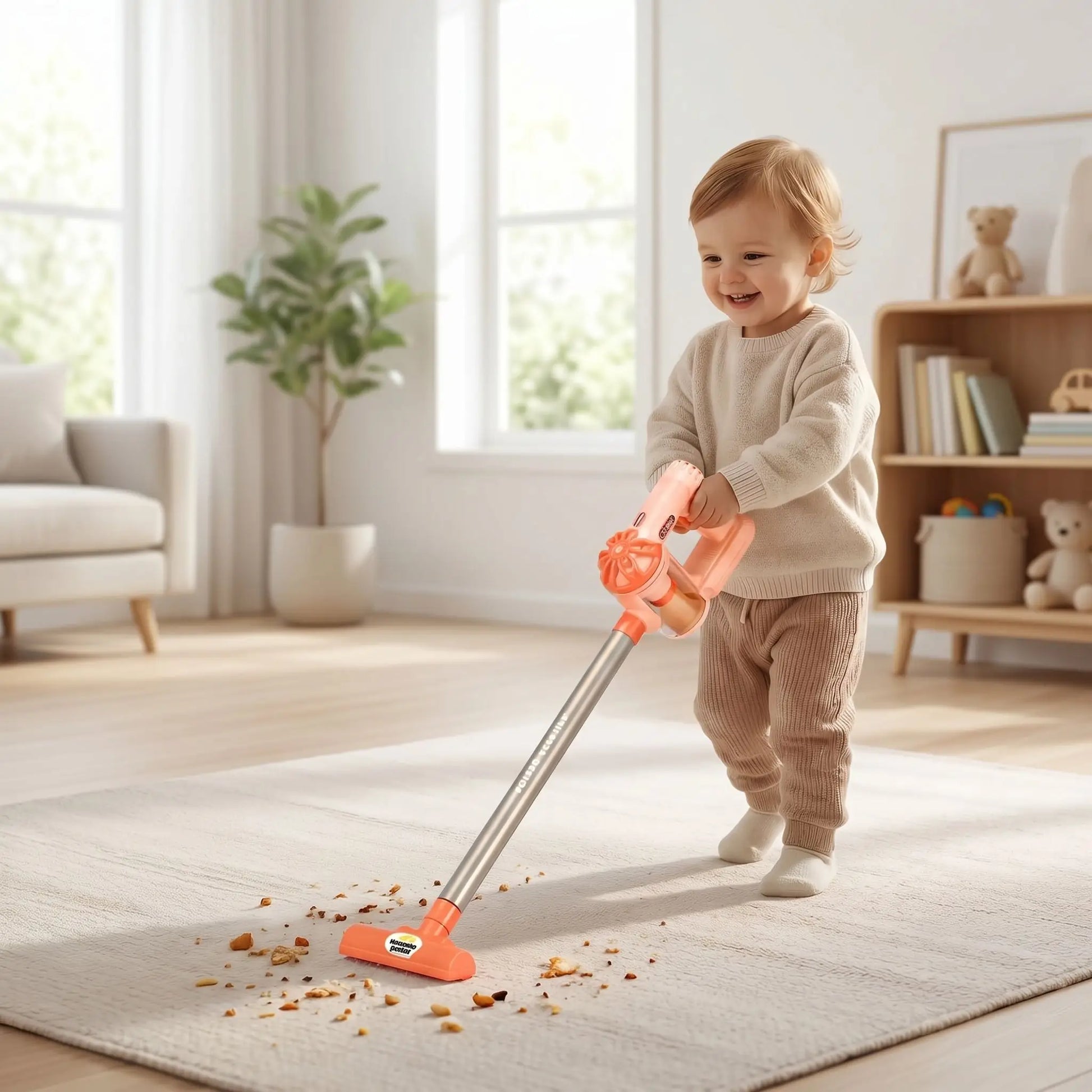 aspirateur enfant orange avec aspiration réelle