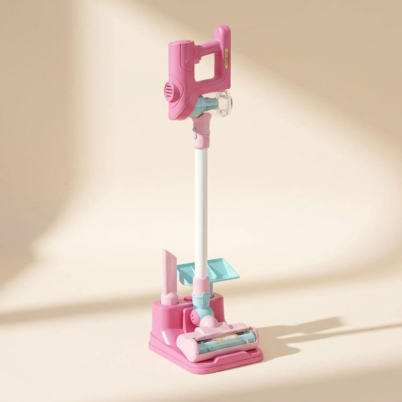 aspirateur enfant rose avec station